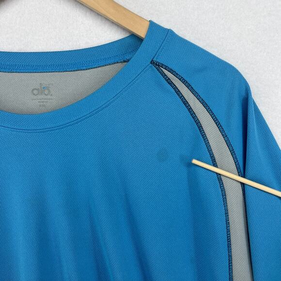 ALO Shirt Mens 2XL Cool Fit Performance Short Sleeve Colorblock Jersey Blue - Picture 10 of 15